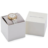 Michael Kors Parker Chronograph White Dial White Leather Strap Watch For Women - MK6916