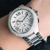 Michael Kors Camille Crystals Quartz Silver Dial Silver Steel Strap Watch for Women - MK6993