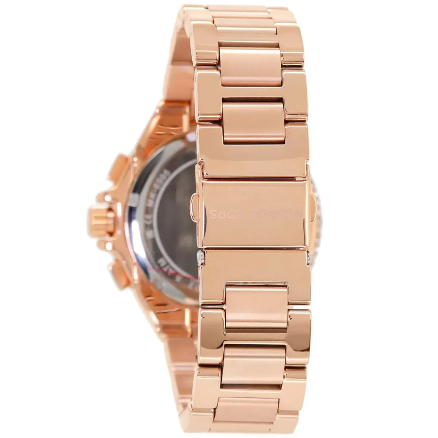 Michael Kors Camille Chronograph White Dial Rose Gold Steel Strap Watch For Women - MK6995