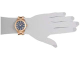 Michael Kors Runway Blue Dial Rose Gold Stainless Steel Strap Watch for Women - MK7065