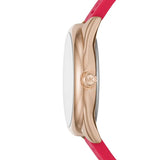 Michael Kors Janelle Three Hand Red Dial Red Rubber Strap Watch For Women - MK7142