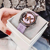 Michael Kors Janelle Three Hand Purple Dial Purple Rubber Strap Watch For Women - MK7143