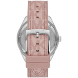 Michael Kors Multifunction Silver Dial Pink Leather Strap Watch For Women - MK7206