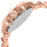 Michael Kors Lexington Chronograph Grey Dial Rose Gold Steel Strap Watch For Women - MK7217