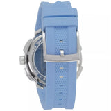 Michael Kors Sidney Multifunction Crystals Silver Dial Blue Rubber Strap Watch for Women - MK7220