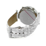 Michael Kors Parker Chronograph White Dial White Leather Strap Watch For Women - MK7226