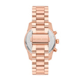 Michael Kors Lexington Chronograph Rose Gold Dial Rose Gold Steel Strap Watch for Women - MK7242