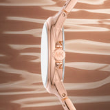 Michael Kors Camille Quartz White Dial Rose Gold Steel Strap Watch For Women - MK7256