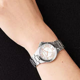 Michael Kors Camille Three Hand Silver Dial Silver Steel Strap Watch For Women - MK7259