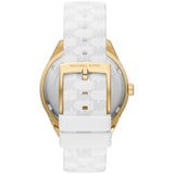 Michael Kors Jessa Quartz Gold Dial White Silicone Strap Watch For Women - MK7267