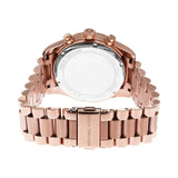 Michael Kors Lexington Chronograph Red Dial Rose Gold Steel Strap Watch For Women - MK7275