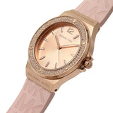 Michael Kors Mini Lennox Three-Hand Rose Gold Dial Pink Silicone Strap Watch For Women - MK7282