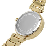 Michael Kors Parker Analog Crystals Gold Dial Gold Steel Strap Watch For Women - MK7283