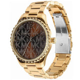 Michael Kors Layton Chronograph Brown Dial Gold Steel Strap Watch For Women - MK7296