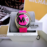 Michael Kors Janelle Quartz Pink Dial Pink Rubber Strap Watch For Women - MK7349