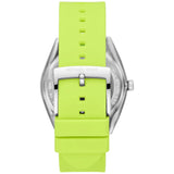 Michael Kors Janelle Three Hand Neon Green Dial Neon Green Rubber Strap Watch For Women - MK7351