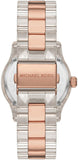 Michael Kors Runway Analog Crystals Rose Gold Dial Two Tone Steel Strap Watch for Women - MK7355