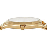 Michael Kors Runway Three-Hand White Dial Gold Steel Strap Watch for Women - MK7472