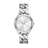 Michael Kors Runway Three-Hand Silver Dial Silver Steel Strap Watch for Women - MK7474