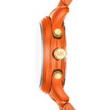 Michael Kors Runway Chronograph Limited Edition Orange Dial Orange Steel Strap Watch for - MK7477LE