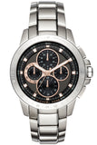 Michael Kors Ryker Chronograph Black Dial Silver Steel Strap Watch For Men - MK8528