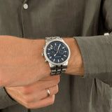 Michael Kors Hutton Chronograph Blue Dial Blue Steel Strap Watch For Men - MK8952