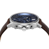 Michael Kors Sullivan Quartz Blue Dial Brown Leather Strap Watch For Men - MK8996