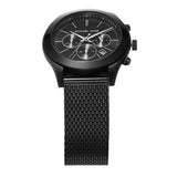 Michael Kors Slim Runway Chronograph Black Dial Black Mesh Bracelet Watch For Men - MK9060