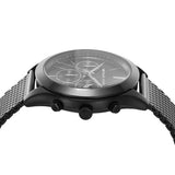 Michael Kors Slim Runway Chronograph Black Dial Black Mesh Bracelet Watch For Men - MK9060