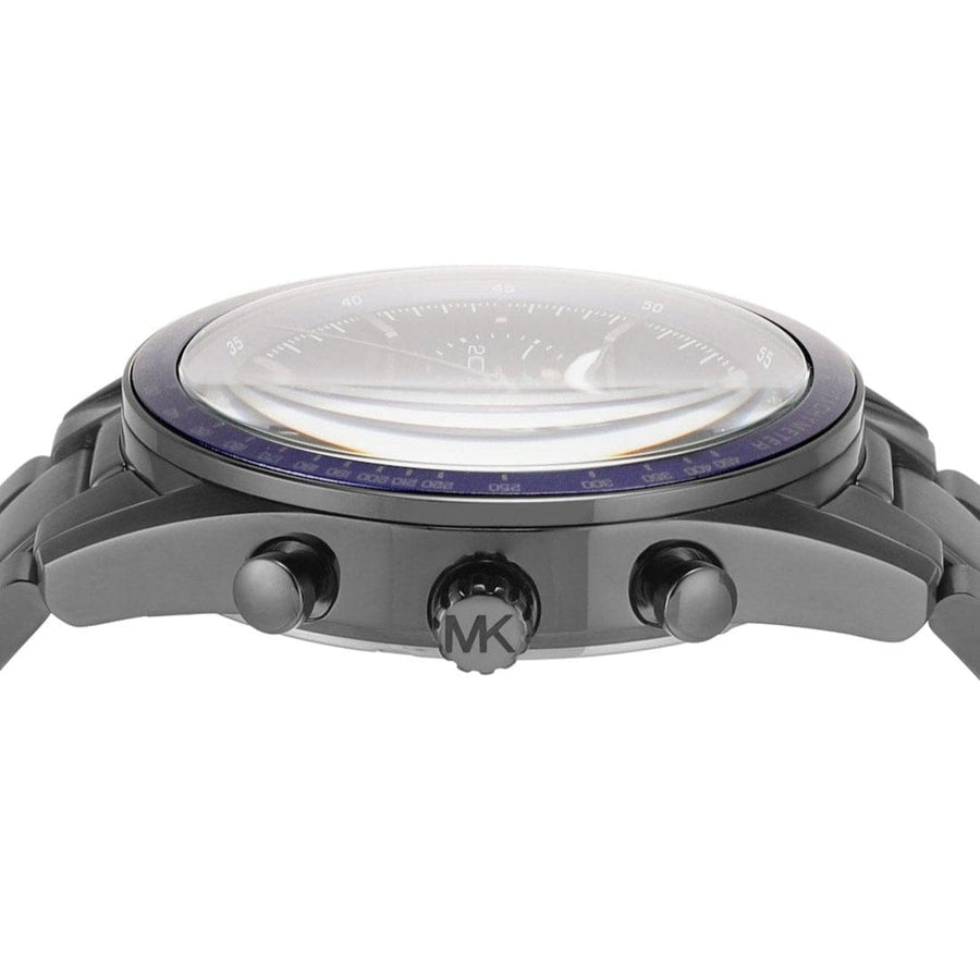 Michael Kors Accelerator Chronograph Blue Dial Grey Steel Strap Watch For Men - MK9111