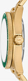 Michael Kors Maritime Analog Green Dial Gold Steel Strap Watch for Men - MK9162