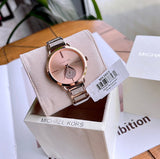 Michael Kors Portia Rose Gold Dial Rose Gold Steel Strap Watch for Women - MK3640