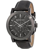 Burberry The City Black Dial Black Leather Strap Watch for Men - BU9364