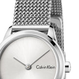 Calvin Klein Minimal White Dial Silver Mesh Bracelet Watch for Women - K3M231Y6