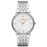 Emporio Armani Kappa Quartz White Dial Silver Steel Strap Watch For Men - AR80014