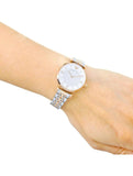 Emporio Armani Gianni T Bar Analog White Dial Two Tone Steel Strap Watch For Women - AR2076