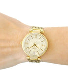 Guess Soho Champagne Dial Stainless Steel Mesh Bracelet Watch For Women - W0638L2