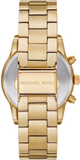 Michael Kors Ritz Chronograph Gold Dial Gold Steel Strap Watch For Women - MK7310