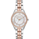 Michael Kors Lauryn Mother of Pearl Dial Two Tone Steel Strap Watch For Women - MK3979