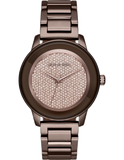 Michael Kors Kinley Brown Dial Brown Steel Strap Watch for Women - MK6245