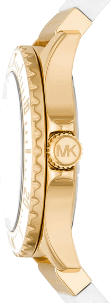 Michael Kors Everest Analog Gold Dial White Silicone Strap Watch For Women - MK7357