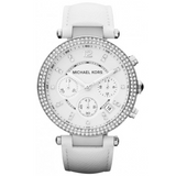 Michael Kors Parker White Dial White Leather Strap Watch for Women - MK2277