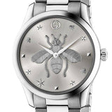 Gucci G Timeless Silver Dial Silver Steel Strap Watch For Women - YA1264126