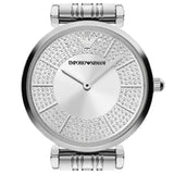 Emporio Armani Gianni T-Bar Quartz Silver Dial Silver Steel Strap Watch For Women - AR11445