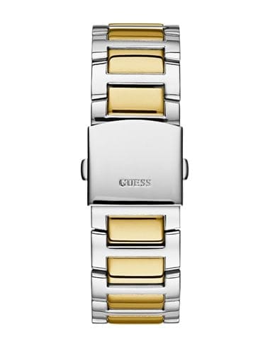 Guess Frontier Chronograph Crystals Silver Dial Two Tone Steel Strap Watch for Men - W0799G4