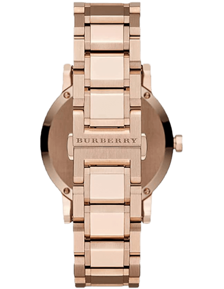 Burberry The City Grey Dial Rose Gold Steel Strap Watch for Men - BU9353