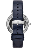 Emporio Armani Gianni T Bar Quartz Blue Dial Blue Leather Strap Watch For Men - AR11300