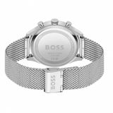 Hugo Boss Gregor Chronograph Blue Dial Silver Mesh Bracelet Watch For Men - 1514052