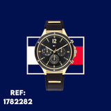 Tommy Hilfiger Eve Chronograph Quartz Black Dial Black Silicone Strap Watch For Women - 1782282