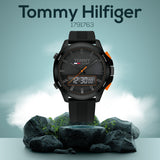 Tommy Hilfiger Jeans Analog Black Dial Black Silicone Strap Watch For Men - 1791763